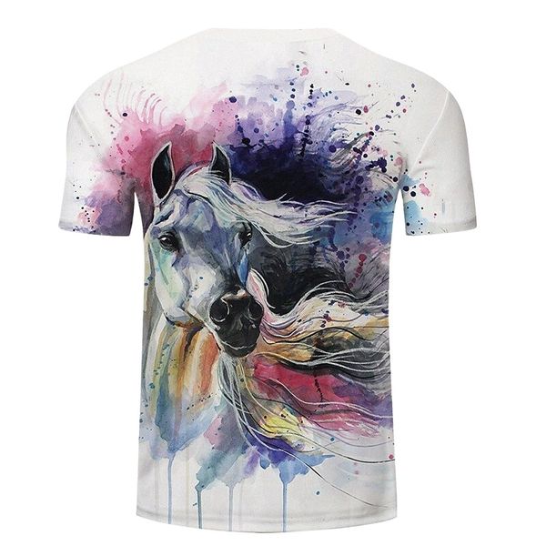 

men's tee t shirt shirt 3d print graphic prints horse plus size crew neck casual daily 3d print short sleeve regular fit basic designe, White;black