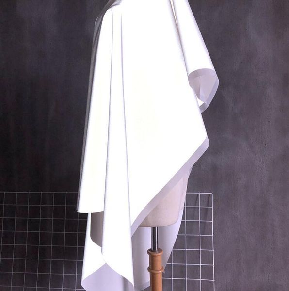 

clothing fabric 140cm bright white reflective luminous safety warning special materials diy textiles wedding cloth laser c556fabric, Black;white