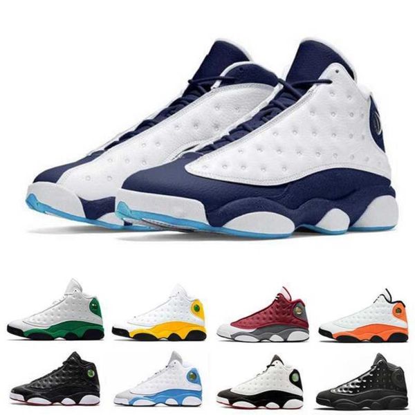 

2021 jumpman 13 red flint dark powder blue 13s mens basketball shoes chicago del sol bred starfish gold glitter court purple men outdoor, Black