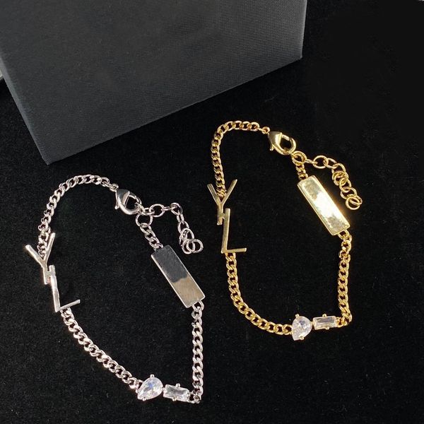 

bracelets designer for women fashion gold silver charm bracelets for women party wedding lovers gift engagement jewelry with box, Golden;silver
