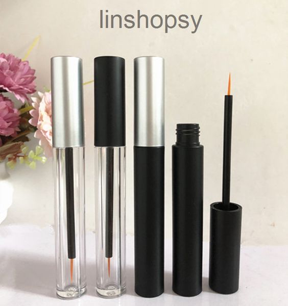 

factory outlet lipstick tube 5ml round injection transparent lip gloss large size long lip glaze air eyelash growth liquid all black eyeline