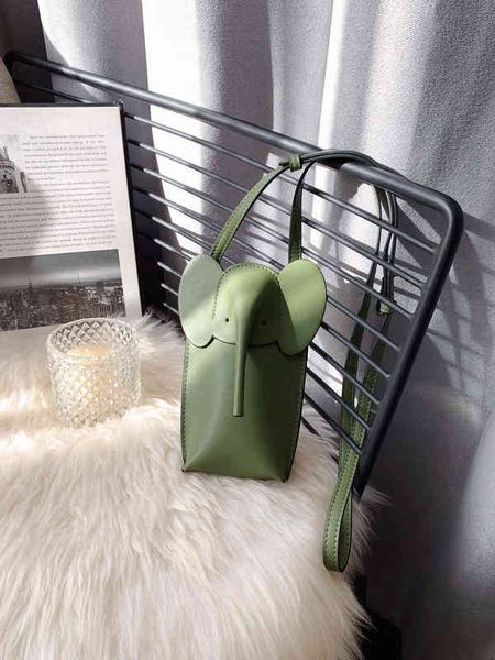 

original edition designer classic hremm bags luo family bag elephant vertical mobile phone female messenger texture small leather army green