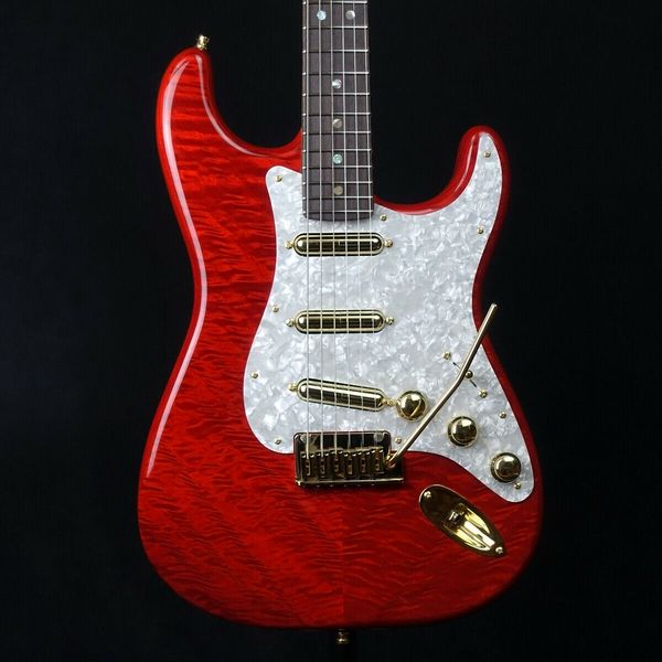 

custom shop quilt maple st nos red trans #gg9pi electric guitar