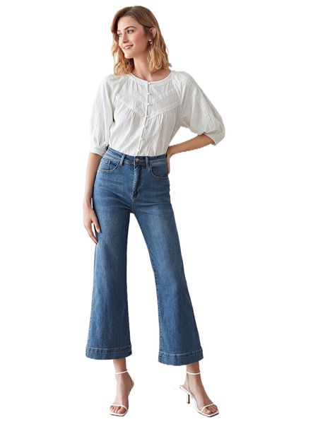 

motf premium cotton bootcut jeans g0u1#, Blue