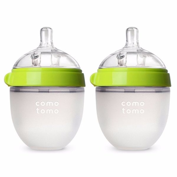 

silicone baby bottle green pink 5 oz and 8 bottles 2 pack bpa feeding bottle children kids 220525