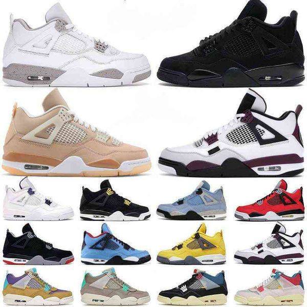 

mens basketball shoes 4s 4 university blue black cat shimmer fire red yellow white oreo sail bred men sports sneakers