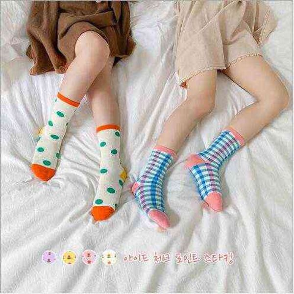 

1-8 year autumn and winter child kids girls socks small flower dot baby tube l220716, Pink;yellow