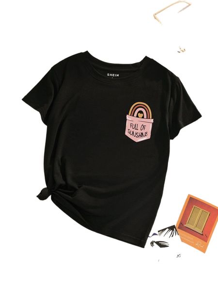 

heart and slogan graphic tee 45yl#, White