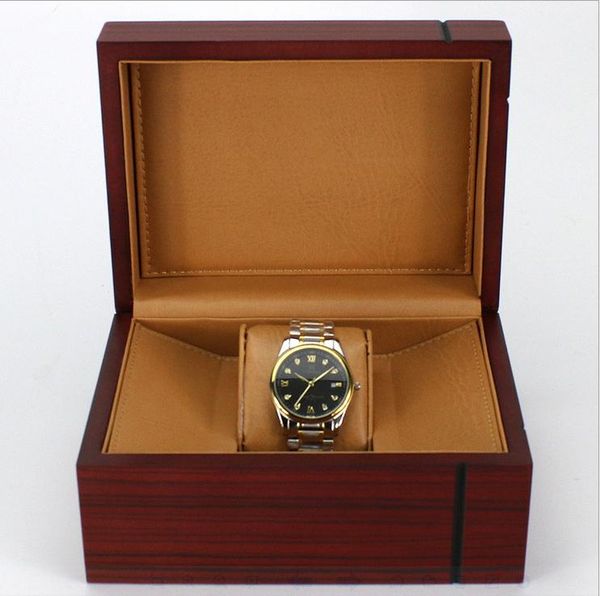 Scatole per orologi Custodie Scatola per imballaggio di gioielli di moda classica di lusso opaca con scatola regalo di fascia alta in legno in pelle PUGuarda