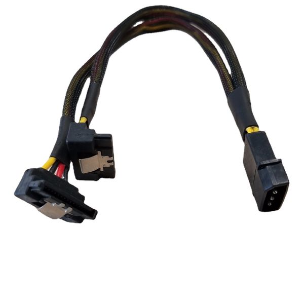 PSU 4 pin IDE Molex a doppio angolo di 90 gradi verso il basso 15 pin cavo di alimentazione SATA cavo 18AWG per HDD SSD PC fai da te