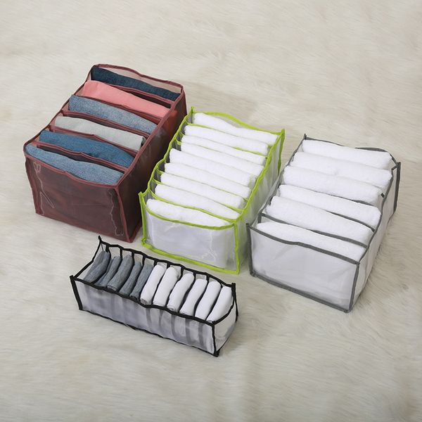 

mesh storage bag jeans box clothes drawer transparent separator for pants 1221295