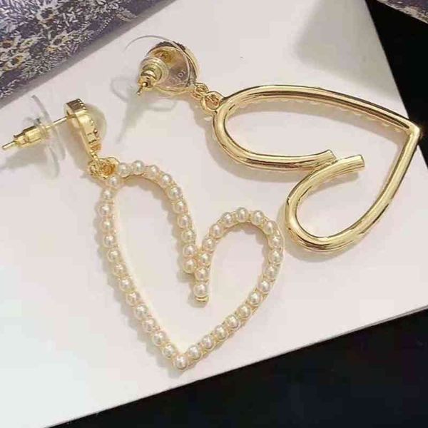 

new quality heart shaped pearl earrings peach earrings red girl luxury_52it, Silver