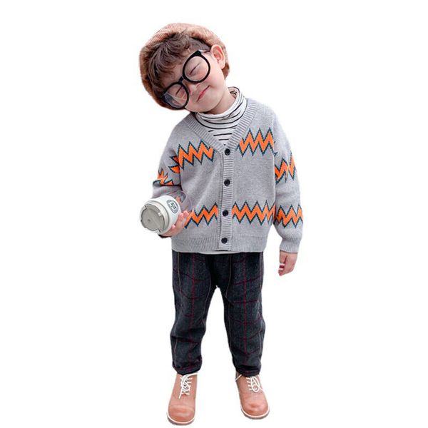 

boy's cardigan sweater coat children's lazy style korean style loose, Blue