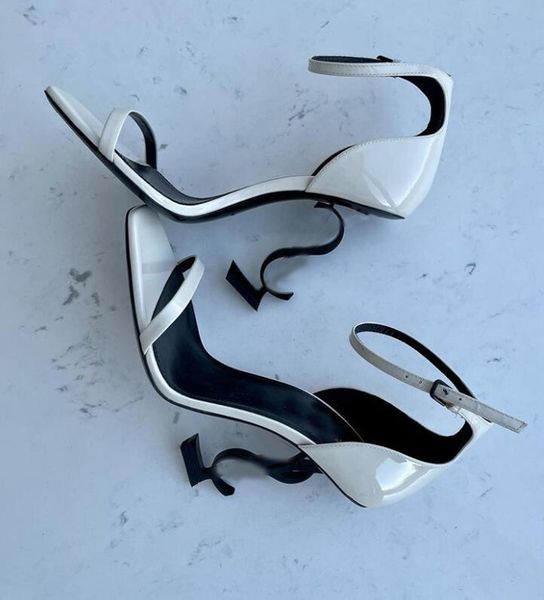 

22s designer shoe woman sandals opyum heeled sandal high heels women open toe stiletto heel classic metal letters sandal fashion stylist sho, Black