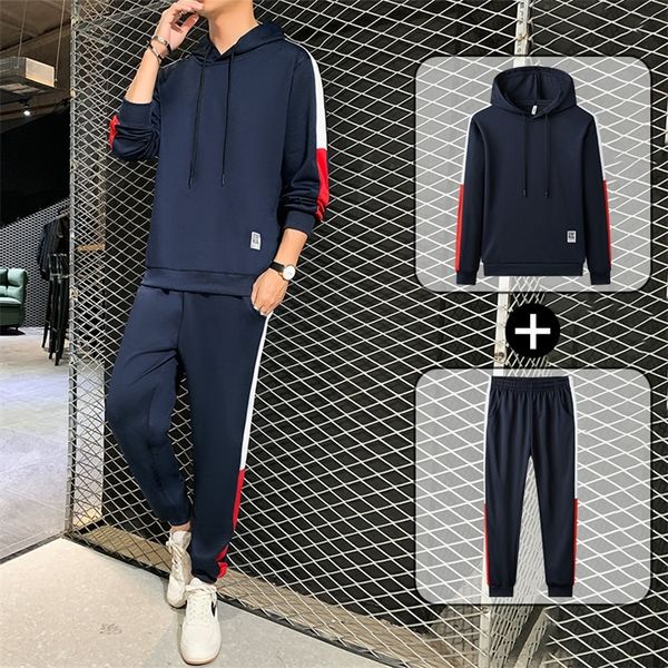 

tracksuit men set spring autumn mens sportswear patchwork hip hop sweatshirtpants two pieces sets casual sweatsuit male outwear 220804, Gray