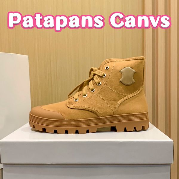 

boots patapans canvs lace-up rubber cap toe casual shoes white black tan luxury women designer sneaker fashion outdoor classic womens traine