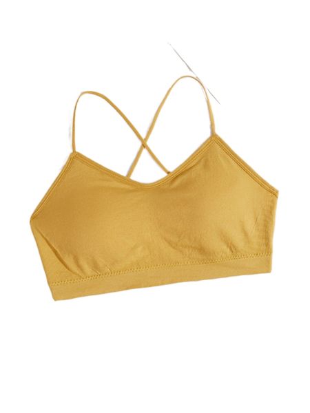 

plain criss cross back bra l5zz#, Black;red