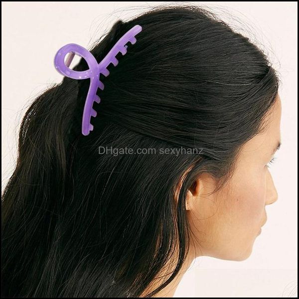 Clamps j￳ias para cabelos mulheres 11 cm Candy Color Cross Clamp Head Plate Scrunchies clipes de garra de pl￡stico menina grande siz dhheb