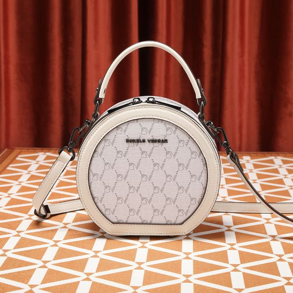 

designer bags grade leather brand new fashionable round cake senior sense bag 19cm