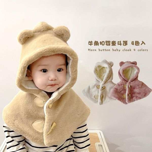 Caps chapéus estilo inverno quente menina menino fofo chapéu de urso crianças cachecol de capuz infantil capa ouvido 4 cores para babycaps