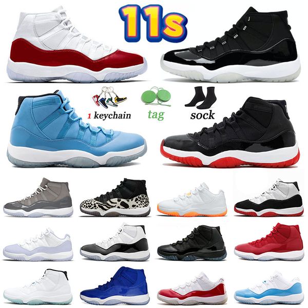 

jumpman 11 pantone 11 retro original basketball shoes designer sneakers women trainers jumpman 11s low cherry cool grey space jam concord me, Black