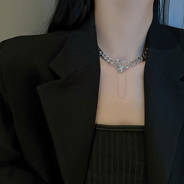 

european and american simple personality necklace choker collarbone chain female neck jewelry, Golden;silver