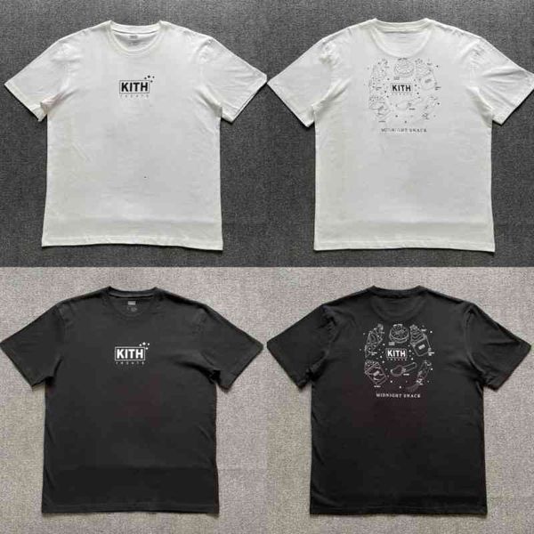 

clothing t-shirt kith midnight snack reas shirt men women high-quality vintage white black ee opsmpgm