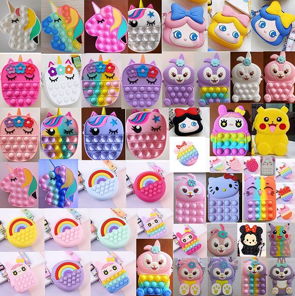 

fidget toys bag wallet silicone messenger decompression toy lovely cartoon children's bags gifts