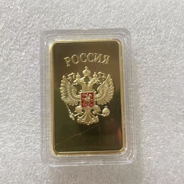 

gifts ussr soviet national emblem cccp gold plated bullion bar russian souvenir coin.cx