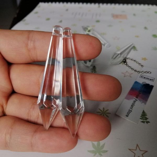 Lustre cristal camal 5pcs 65 mm de vidro transparente picador de dente lâmpada de lâmpada de lâmpada pontiaguda
