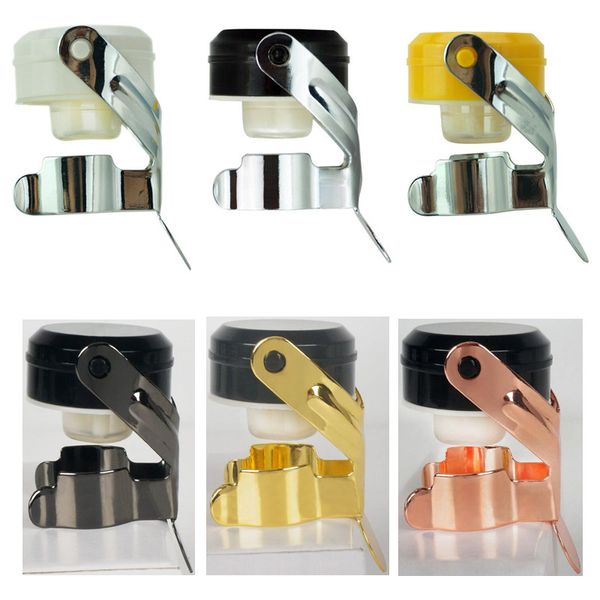 6 Colori Bar Tools Tappo per bottiglia di vino in acciaio inox Tappo sottovuoto Guarnizione sigillante Pompa Sigillante per tappo di vino rosso Bottiglie di champagne professionali Tappi per vino