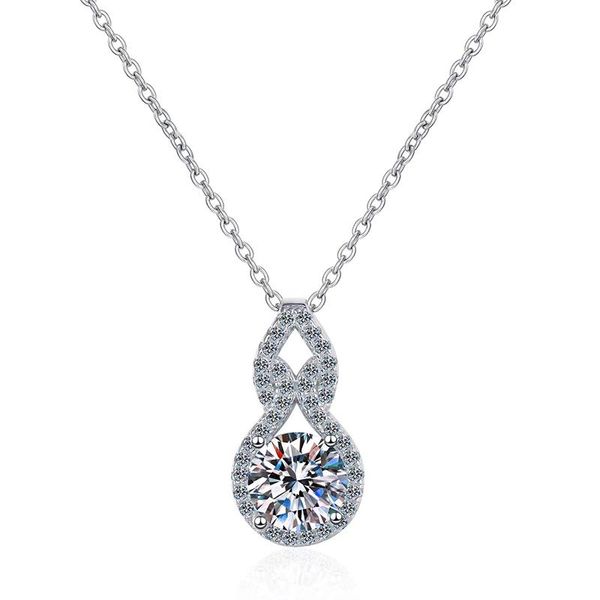 

other trendy 1 d color moissanite geometric necklace women 100% 925 sterling silver pendant birthday gift