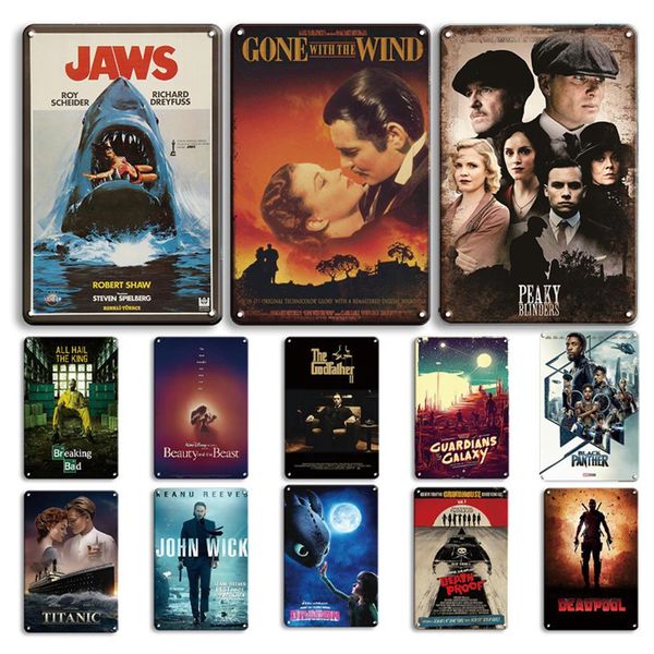 

2021 classic film poster metal plate vintage godfather cinemas tin sign retro wall sticker decorative plaque shabby chic movie hom313v