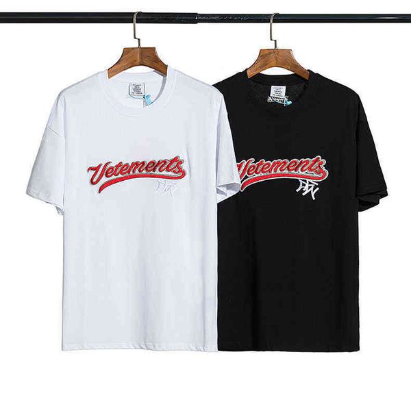 

wittmont events limited large letter embroidered short sleeve t-shirt men's and women's, White;black