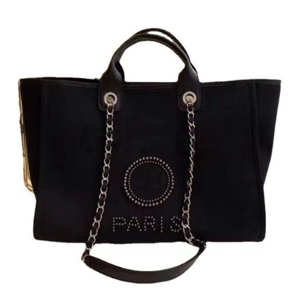 

classic women fashion label pearl beach bags brand ch luxury canvas evening bag female big handbags designers ladies backpack portable large