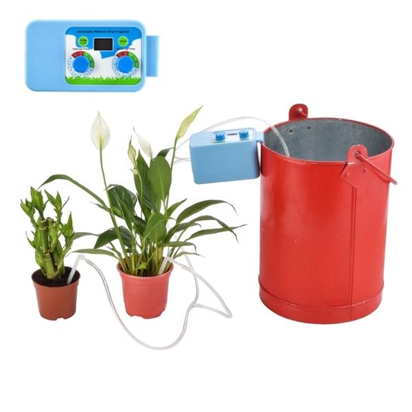 Kit de irrigação por gotejamento LED Micro Automatic Irrigation Controllers Plantas de rega do timer de rega interna Timer de água do jardim T200530