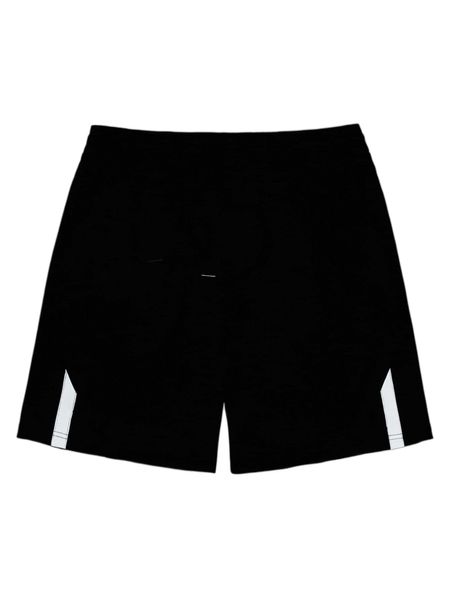 

men contrast tape reflective drawstring waist shorts d44b#, White;black