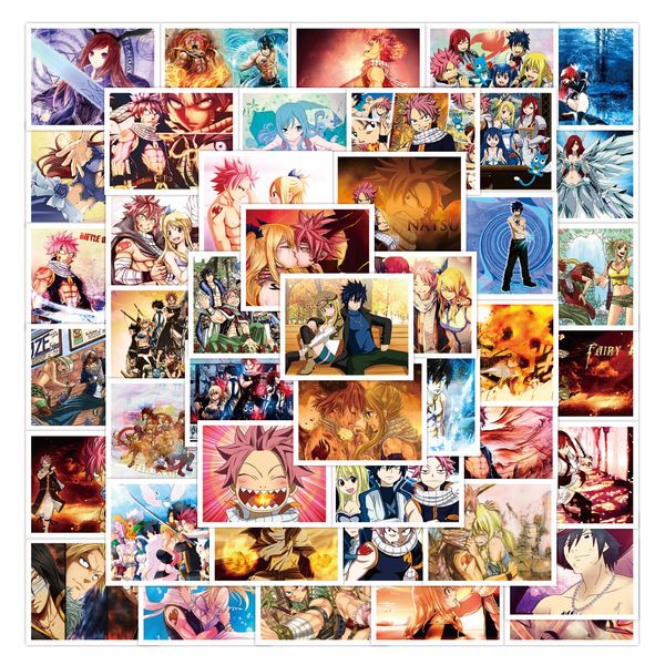 

50pcs anime fairy tail lapstickers pack for bike travel luggage phone guitar case fridge classic toy stickers decals waterproof