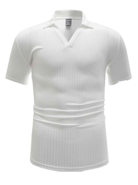 

men solid collar tee 17op#, White;black