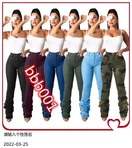 

women's jeans women 2021 fashion ruched skinny full length denim pants in multi colors, Blue
