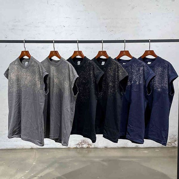 

men' tank high street ins spray point starry sky gradient splash ink waistcoat hip hop loose sleeveless cotton t-shirt ic2k, White;black
