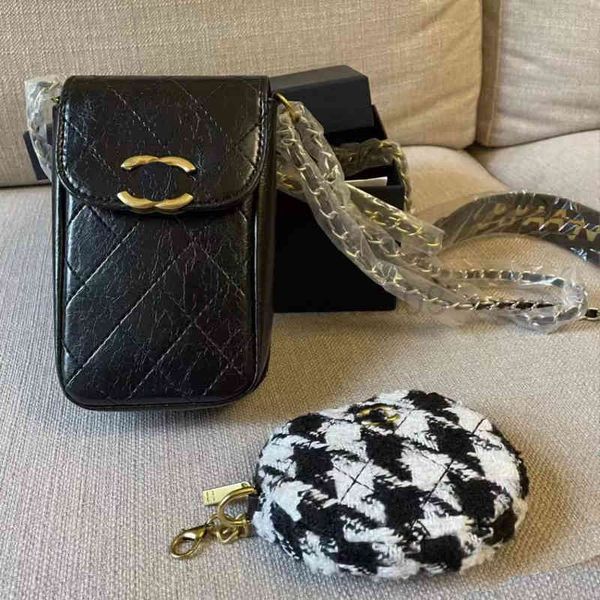 

designer channel bag handbag man woman retro fashion new versatile one shoulder messenger mobile phone zero wallet luxurious leather chain s