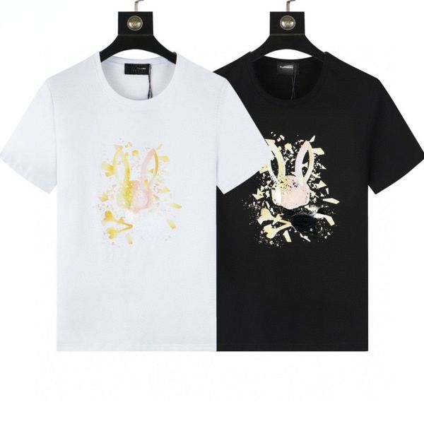 

selling designer t shirt psyb short sleeve t-shirt classic skull rabbit print cotton round neck summer fashion casual loose tshirts for men, White;black