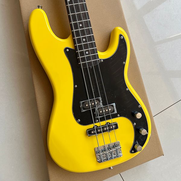 

classic bass guitar exquisite bright yellow comfortable feel moving tone delivery to home