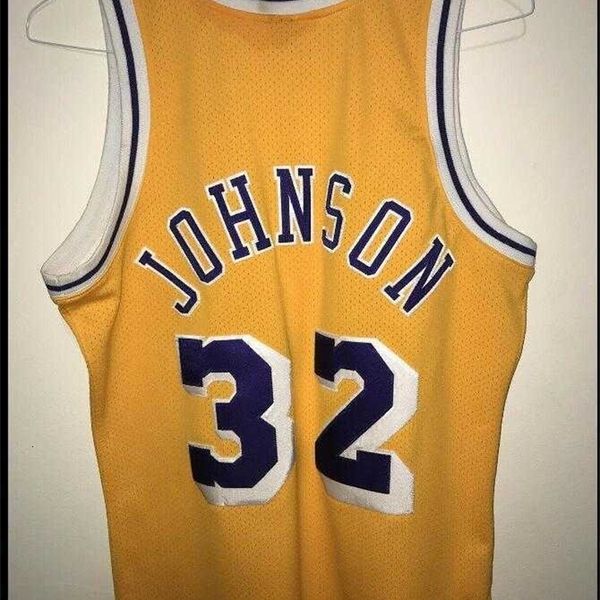 

chen37 custom men youth women magic johnson 84 85 basketball jersey size s-4xl or custom any name or number jersey, Black