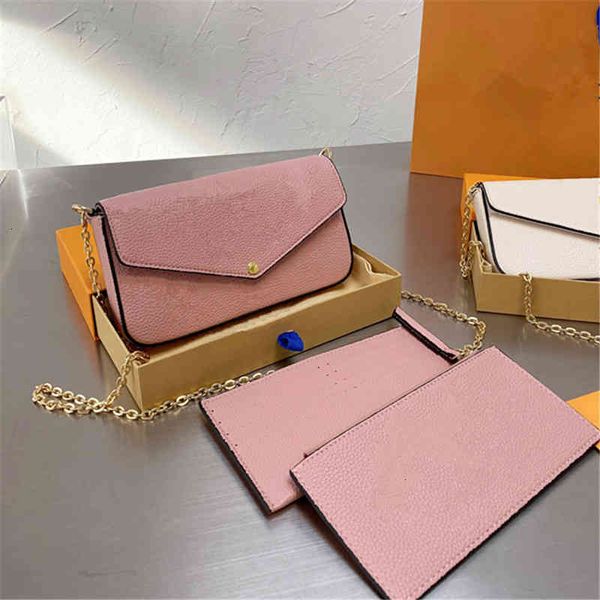 

women mini chain bags luxury purses cute envelope 3-pic designers crossbody single shoulder fashion flowers long wallets letters l21040201