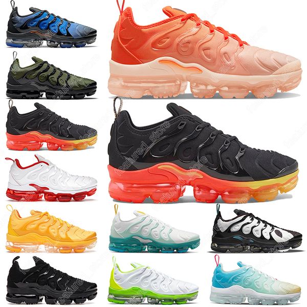 

36-45 plus tn running shoes tns men women triple black orange gradients volt yolk olive obsidian bubblegum mens trainers outdoor sports snea