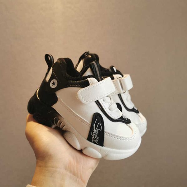 

elling spring autumn children pu leather sports sandals baby toddler boys girls shoes non-slip sneakers designer classic luxury, Black