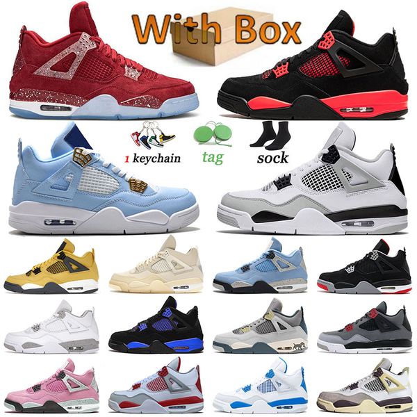 

with box designer comfortable 4 basketball shoes 4s manila sneakers jumpman black royal men women trainers white oreo military blue sail spo