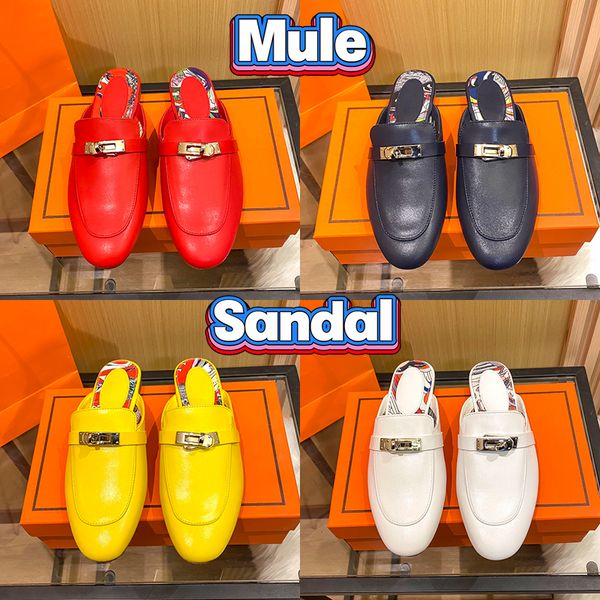 Designer Oz Mule Sandálias moda chinelo praia sapatos femininos com caixa Branco Preto Turquesa vermelho amarelo Azul marinho Marron Havane Naturel sandália chinelos de luxo tênis